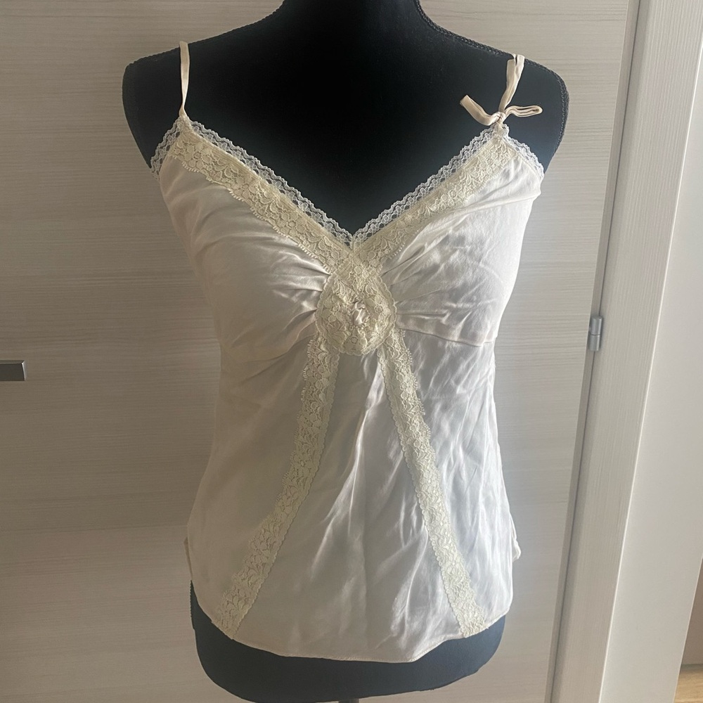 Womens white/beige lace nightie (nuisette) size 36